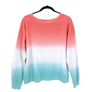 Splendid Dip Dye Waffle Knit Long Sleeve Top Size Medium